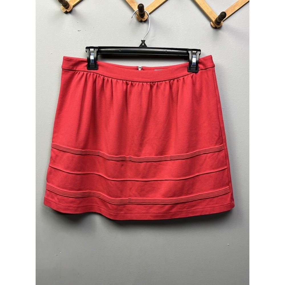 J.Crew Skirt Womens 10 Red A0099 Pintuck Ponte Knit Mini Career Casual